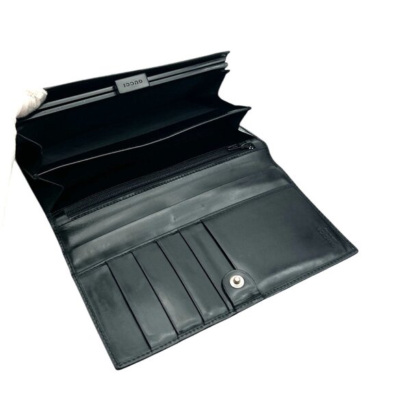 Gucci Long Leather Wallet Black Unisex - Picture 9 of 13